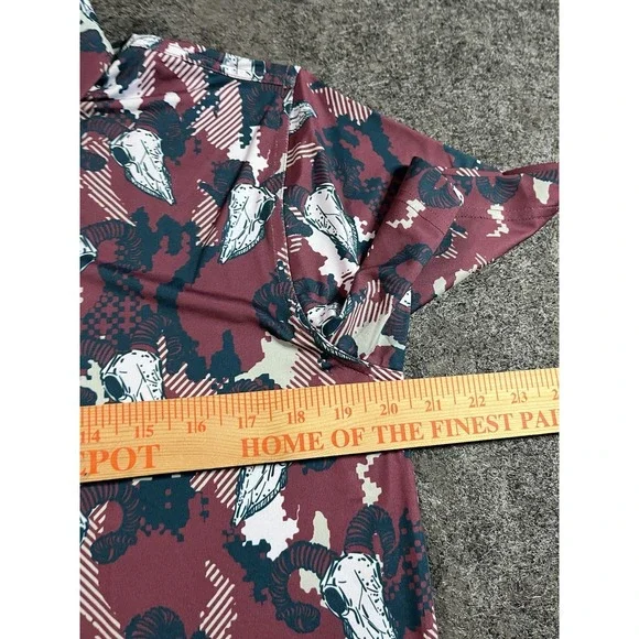 Waggle Golf Polo Shirt Mens Medium Performance Stretch Big Horn Print AOP - NWT - Picture 8 of 8